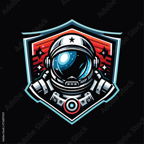 astronaut logo designed in an esports style