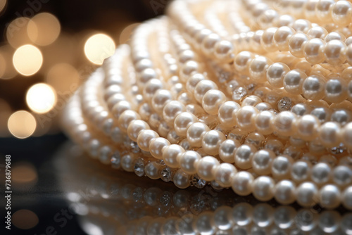 Lustrous Grace: Pearls and Bokeh Lights