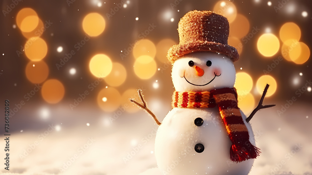 Snowman celebrates Christmas