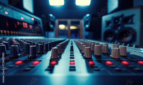 closeup of mixer in recording studio, ultra HD 