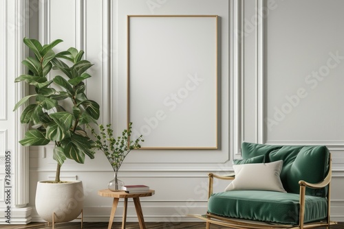 Frame mockup  ISO A paper size. Living room wall poster mockup. Interior mockup with house background. Modern interior design