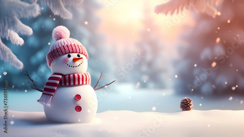 Snowman celebrates Christmas