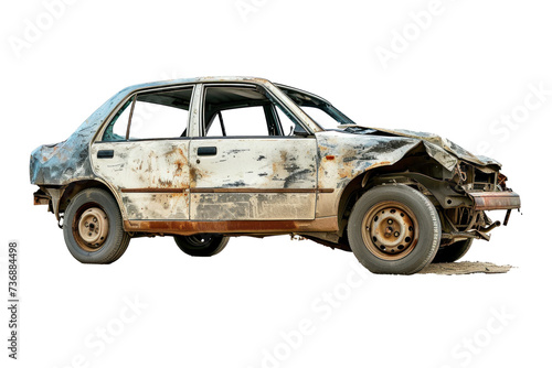 damaged car on transparency background PNG