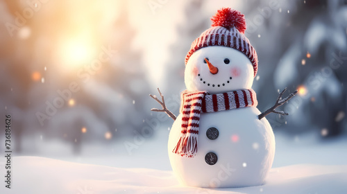 Snowman celebrates Christmas © jiejie