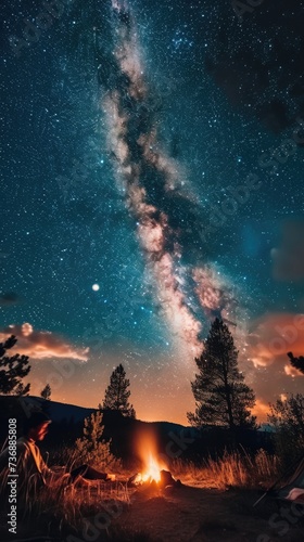 Stargazing hobbie background 