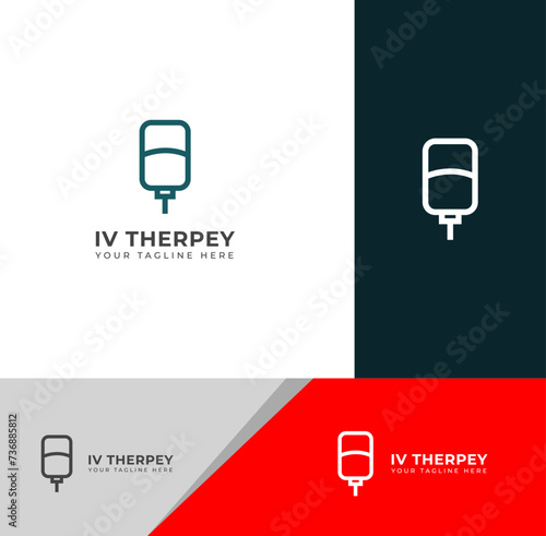 Creative iv therapy logo vector Design Template.