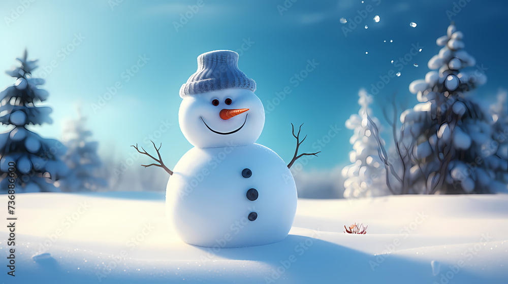 Obraz premium Happy moments with Christmas snowman