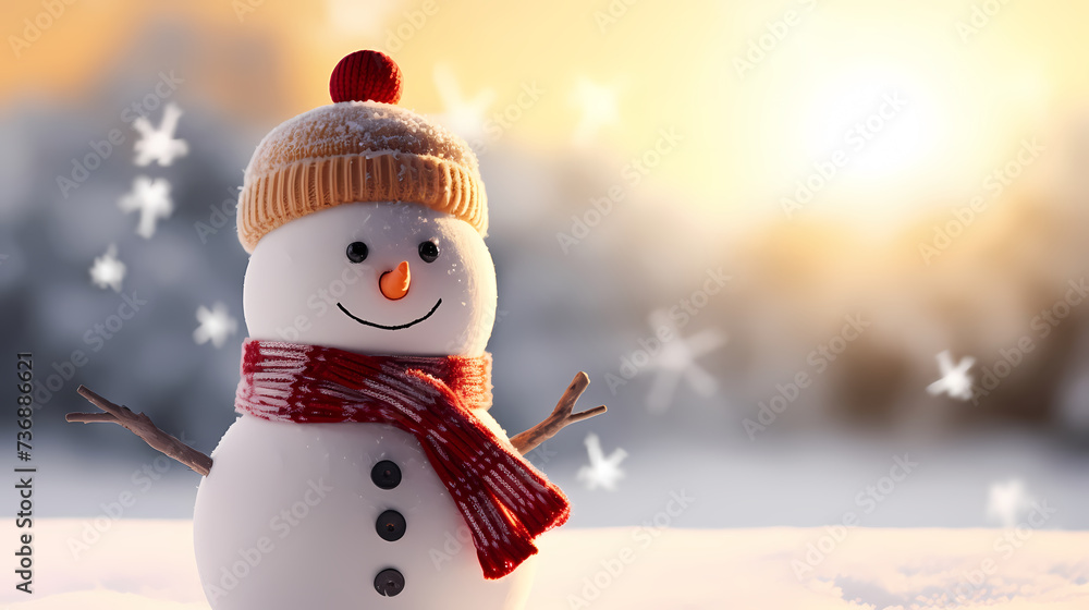Obraz premium Happy moments with Christmas snowman