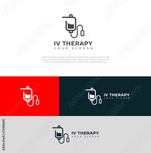 Creative iv therapy logo vector Design Template.