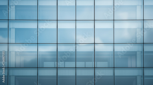 Modern glass building facade with reflective windows.