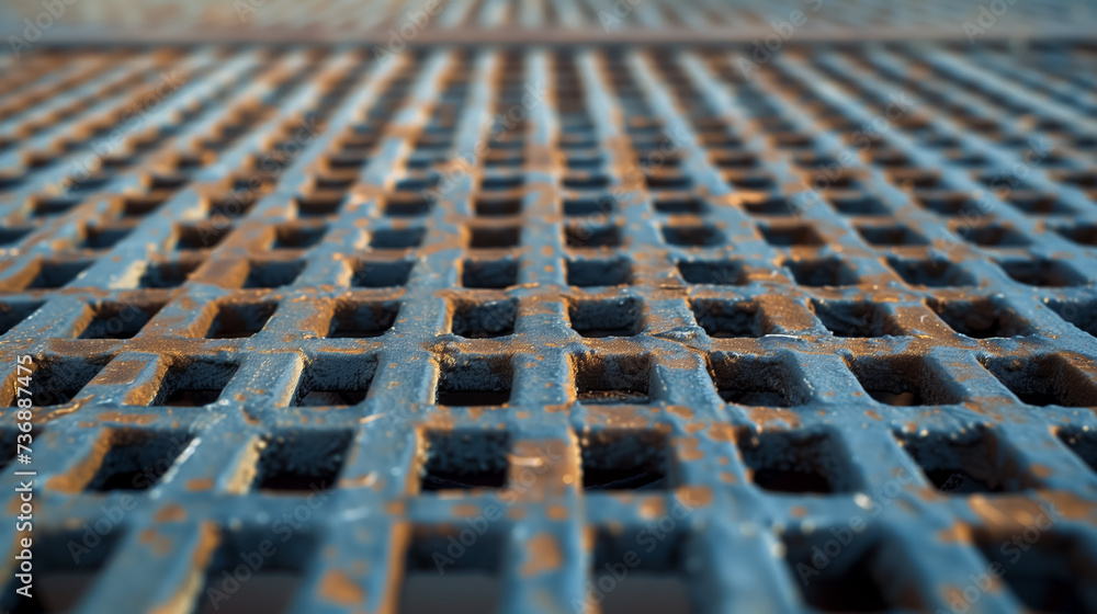 Rusty metal grate texture with blue hues. Rusty metal grate texture with blue hues.