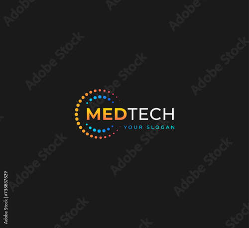 Creative Med Tech Logo Design Vector Template icon.