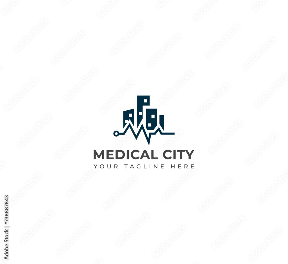 Medical city logo design template.