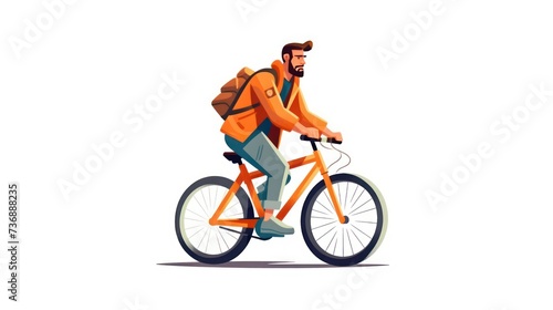 person riding a bicycle on a white background © Zain Graphics