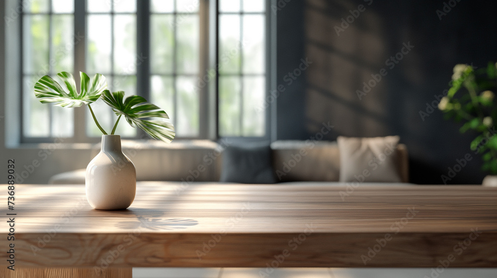 A modern living room, industrial style, black wall, dried flowers and a wooden table. A modern living room, industrial style, black wall, dried flowers and a wooden table.