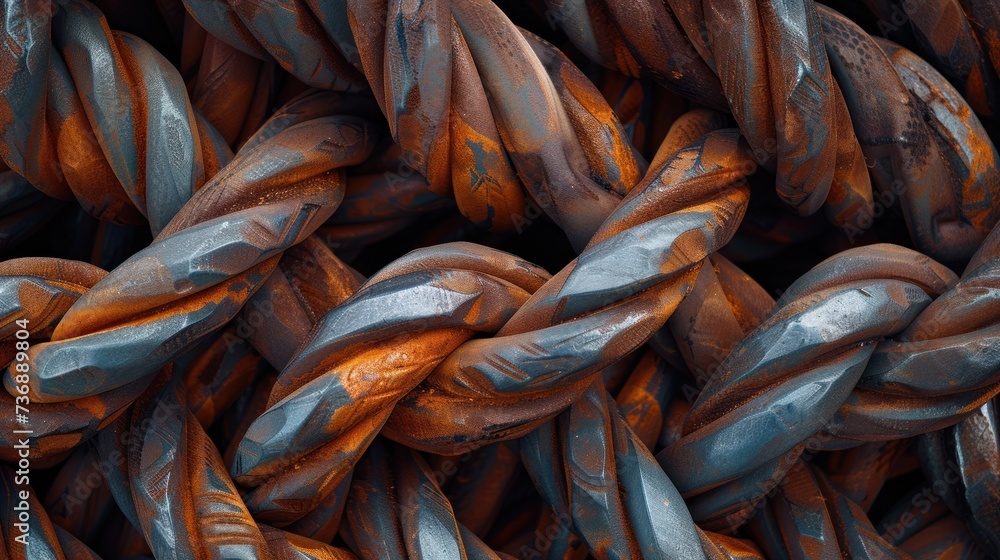Milber copper cable scrap, background from coiled copper cables Milber copper cable scrap, background from coiled copper cables