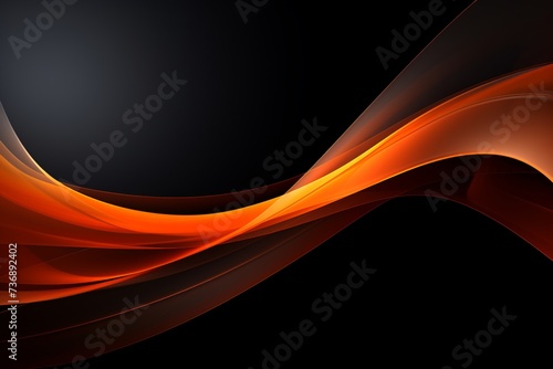 Modern and Sophisticated Abstract Composition with Bold and Dynamic Orange Curves, Generative AI