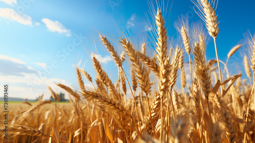 Grain field is harvested  grain in a field in good weather and sunshine   Generative AI