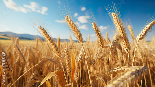 Grain field is harvested  grain in a field in good weather and sunshine   Generative AI