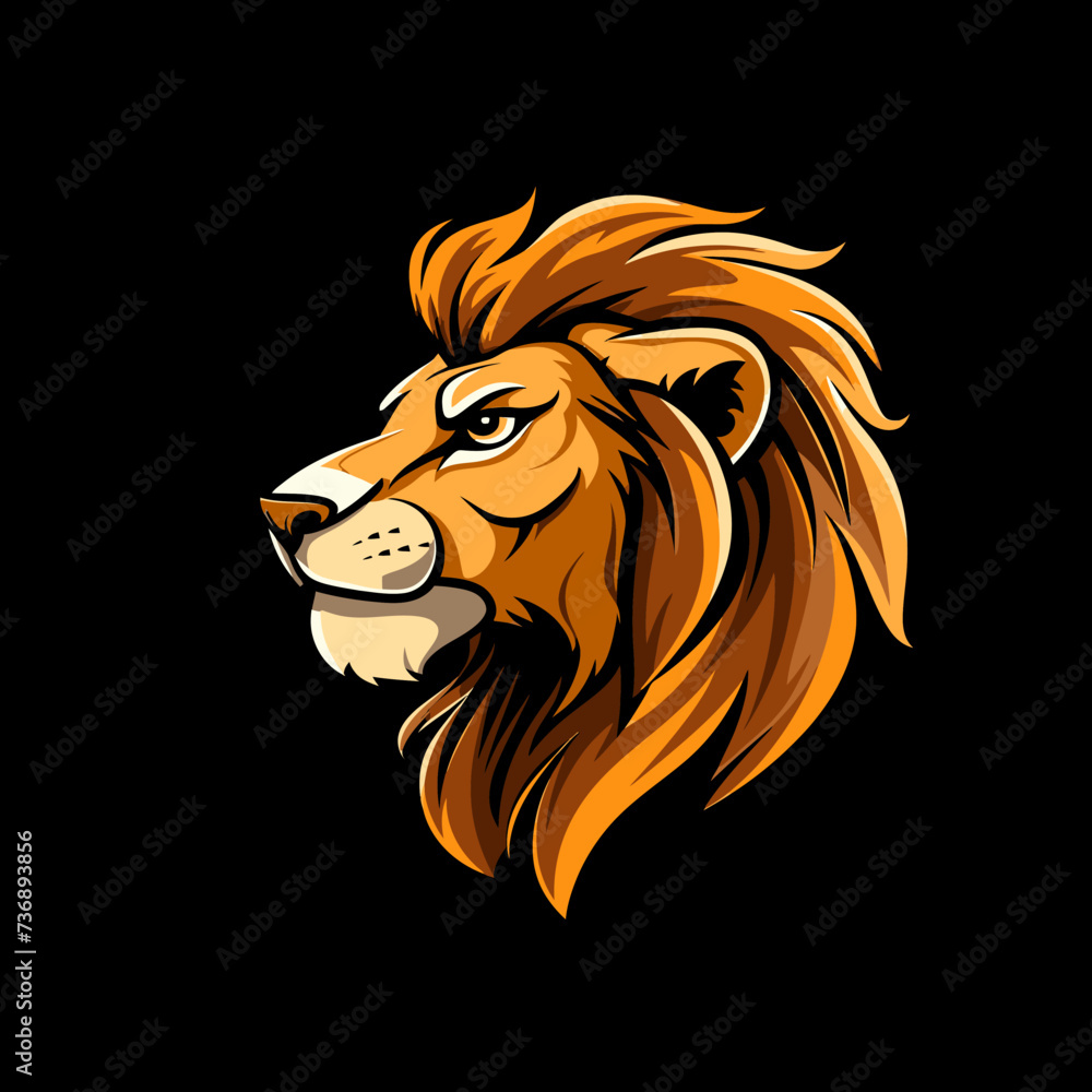 cartoon animal logo, Lion
