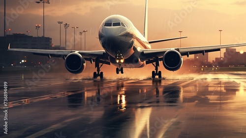 A plane taking off from an airport