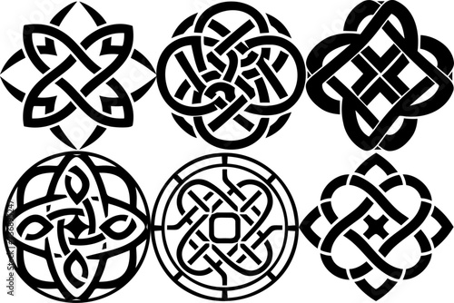 Collection of Black and White Celtic Knot Designs