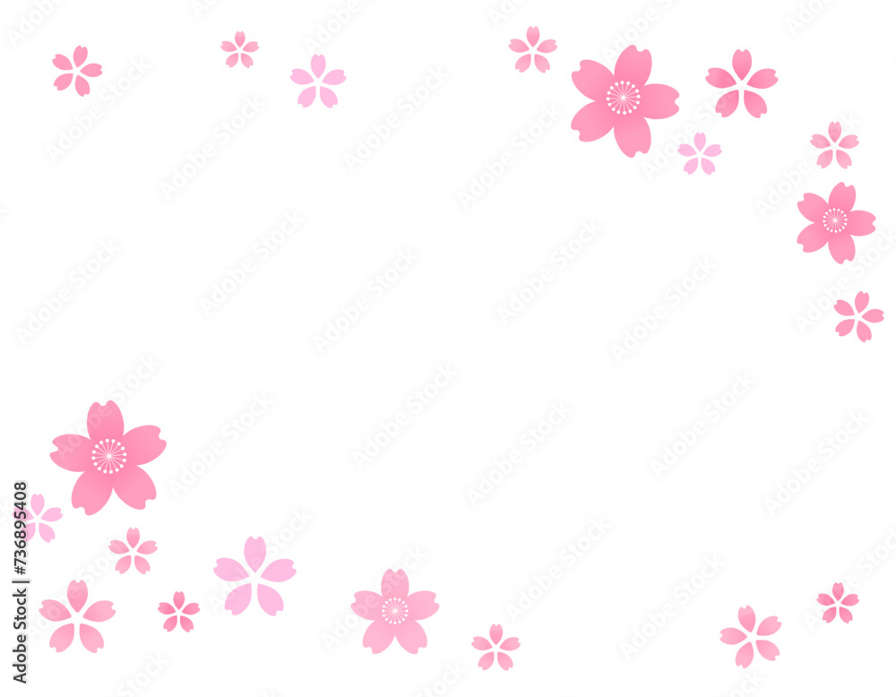 桜のシンプルなフレーム　1