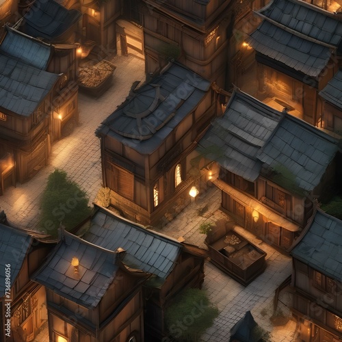 Fantasy city of thieves, Lawless city ruled by thieves' guilds and shadowy criminals amidst narrow alleyways and secret passages2