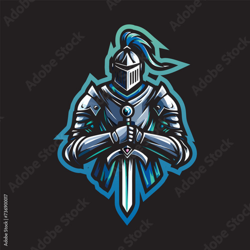  knight logo designed in an esports style
