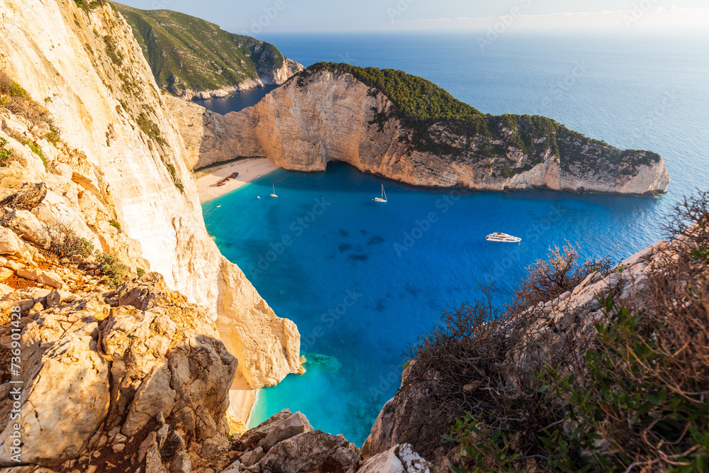 Shipwreck Beach on Zakynthos, Greece.