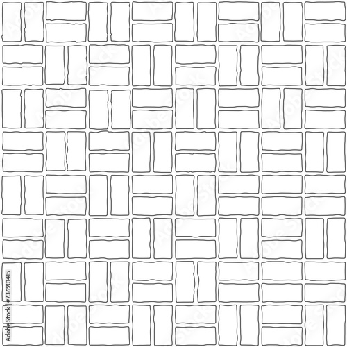 brick wall vector, seamless pattern drawing. texture interior background line art. set of graphics elements drawing for architecture and landscape design. cad pattern