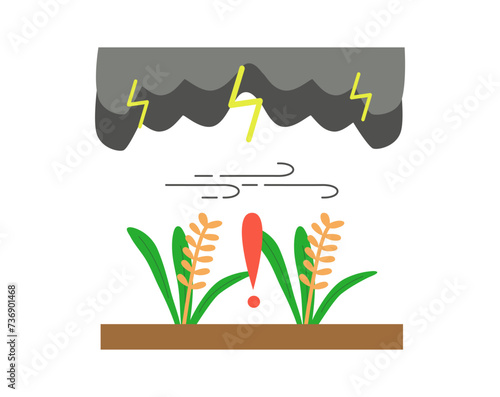 Food production and crop failure. Natural disaster crop failure illustration. Food crisis and world famine concept. 