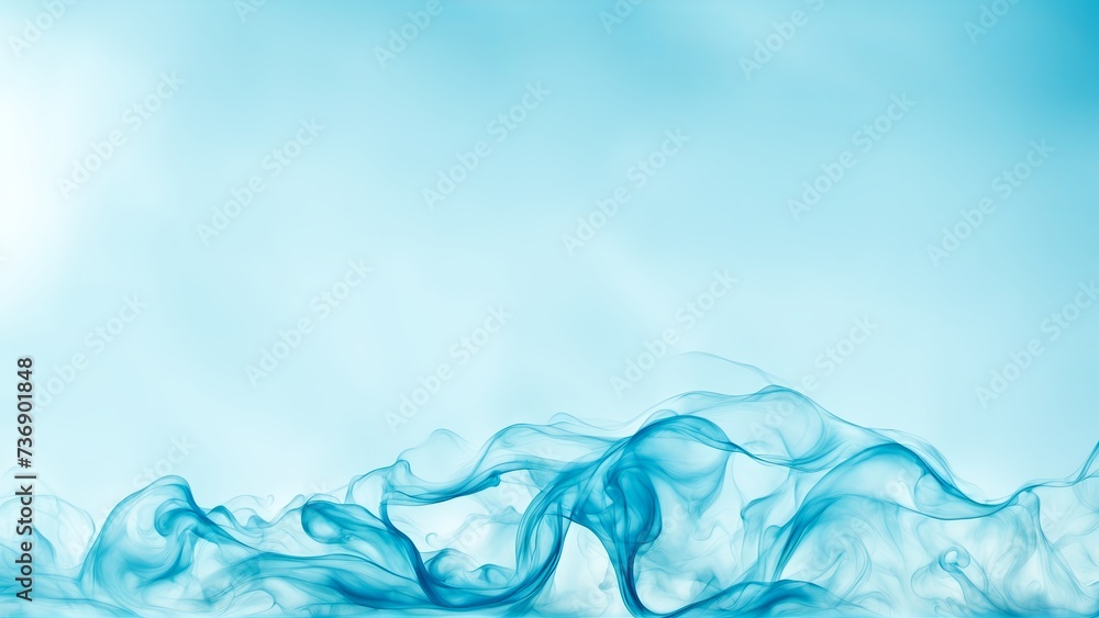 Fototapeta premium Fluid blue ink dissolving in water, perfect for textured banners 