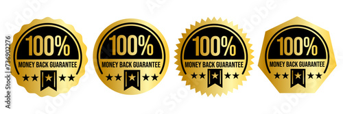 100% Money back Guaranteed, trust badge vector design, money back logo design.