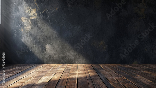 Chiaroscuro effect on an empty wall  a play of light and shadow creating drama AI Generative.