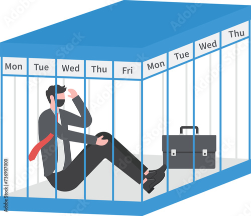 Routine job or five-day working make employee overworked repetitive tasks everyday, no motivation, difficulty to change or find opportunity. 

