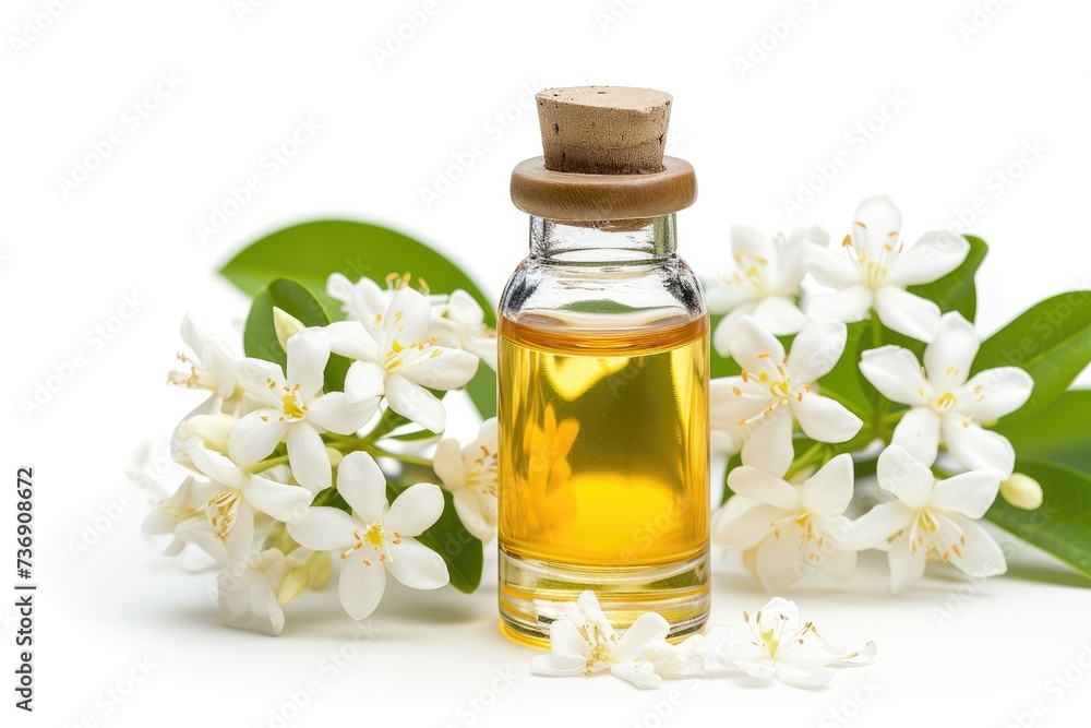 Essential oil of Jasmine isolated on white background Essential oil of Jasmine isolated on white background