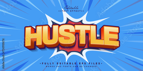 editable modern hustle text effect.typhography logo