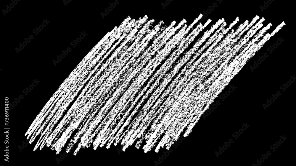 Chalk light texture on black background. White brush stroke. Abstract backdrop. Hand drawn drawing. Vector illustration.