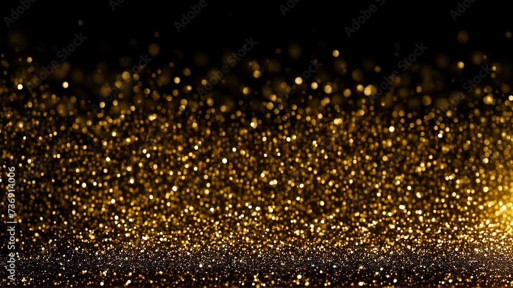 Abstract black and gold sparkling glitter banner design 