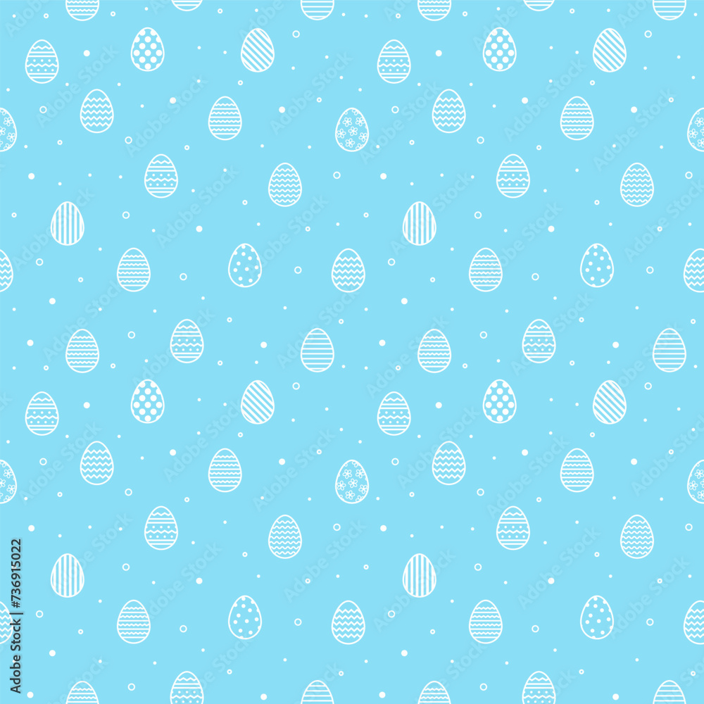 Minimalist Easter seamless pattern with simple eggs. Design of a background for invitation, card and poster. Vector illustration