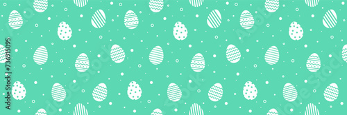 Cute and simple Easter background. Seamless pattern with modern style eggs. Banner. Vector illustration