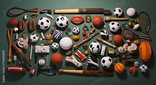 collection of sports equipment photo