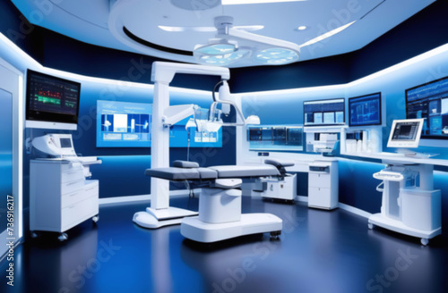 Operating room with state of the art medical equipment and technology used in healthcare settings. Diagnostic  surgical instruments  monitoring devices  treatment facilities. Innovation technology