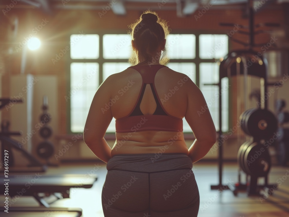 Overweight Woman in Gym Overweight Woman in Gym