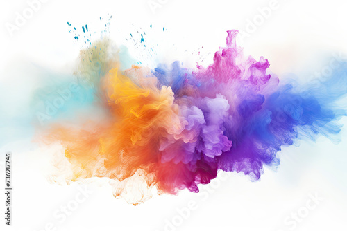 colorfull background of smoke, holy powder. mixed rainbow powder. concept of make-up, decorative cosmetics