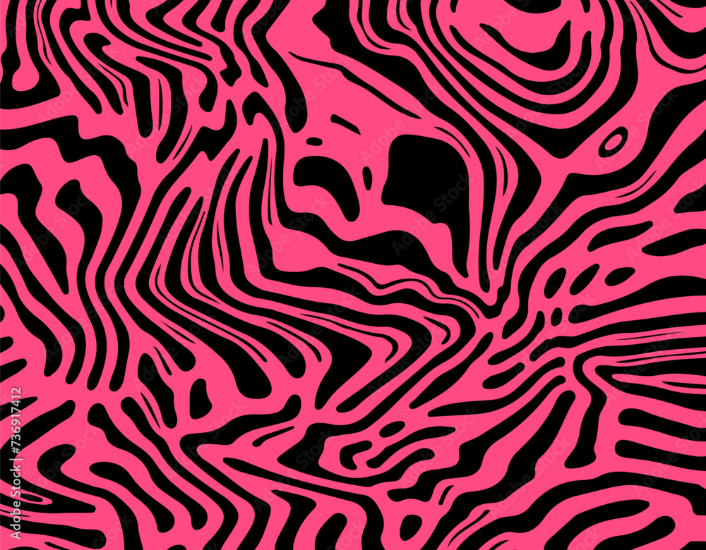 Black and pink abstract geometric distorted pattern. Psychedelic op art style. Black and pink abstract geometric distorted pattern. Psychedelic op art style.