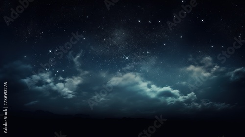the night sky is full of stars and the clouds look like they are falling off of the stars in the sky.