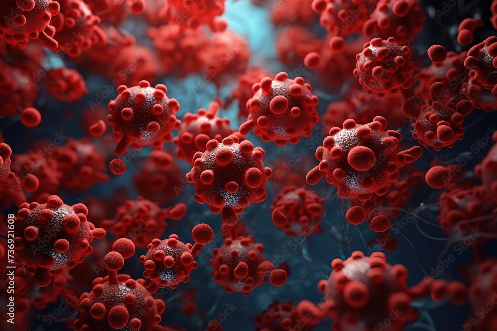 A red blood cell infected by a virus A red blood cell infected by a virus