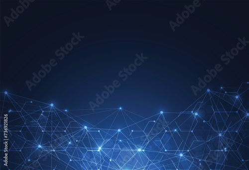 Abstract background with technology circuit board texture. Electronic motherboard illustration. Communication and engineering concept. Vector illustration